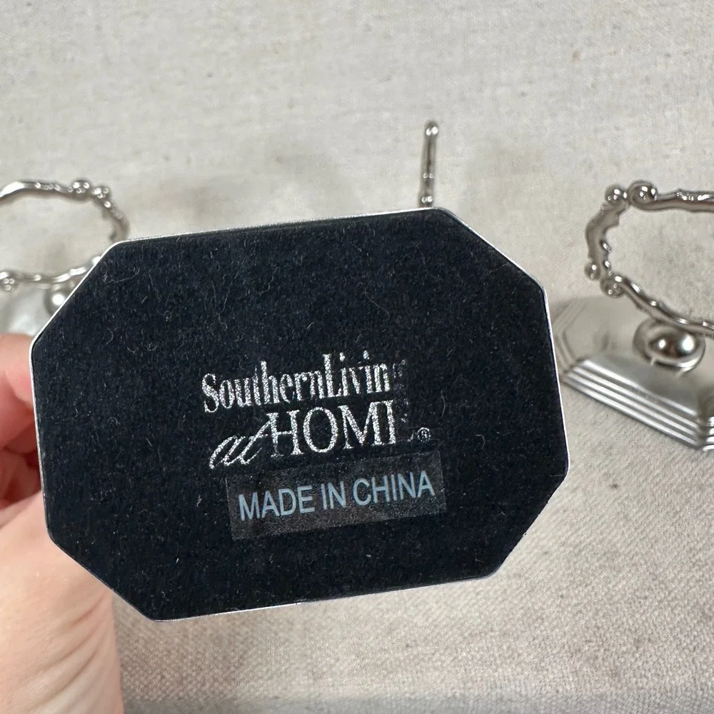 Southern‎ Living at Home Redmont Heirloom Napkin Rings Silver Set 12 Place Card